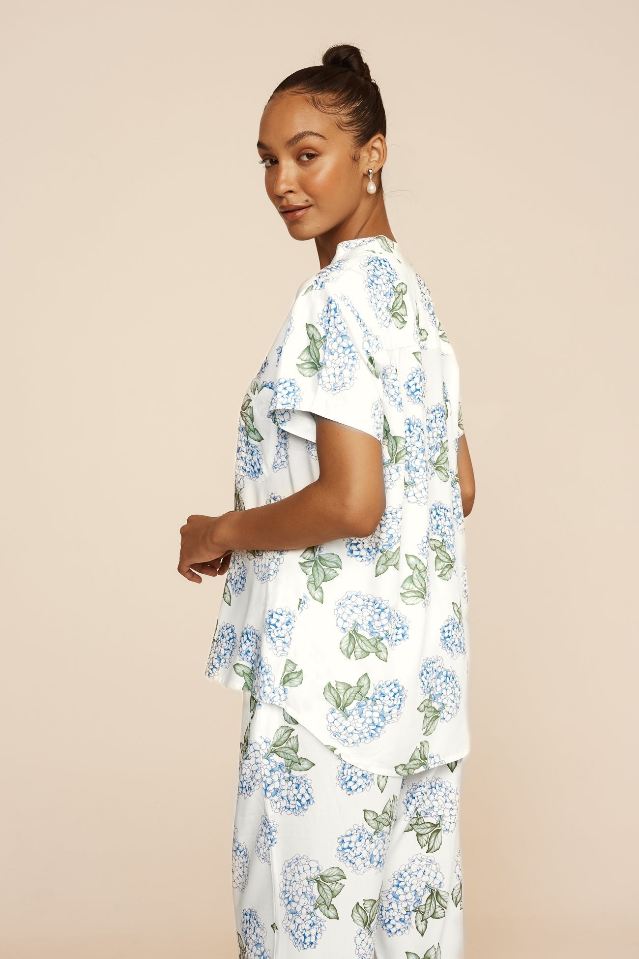 Maggie Pajama Set - Long Pants - Hydrangea Blue